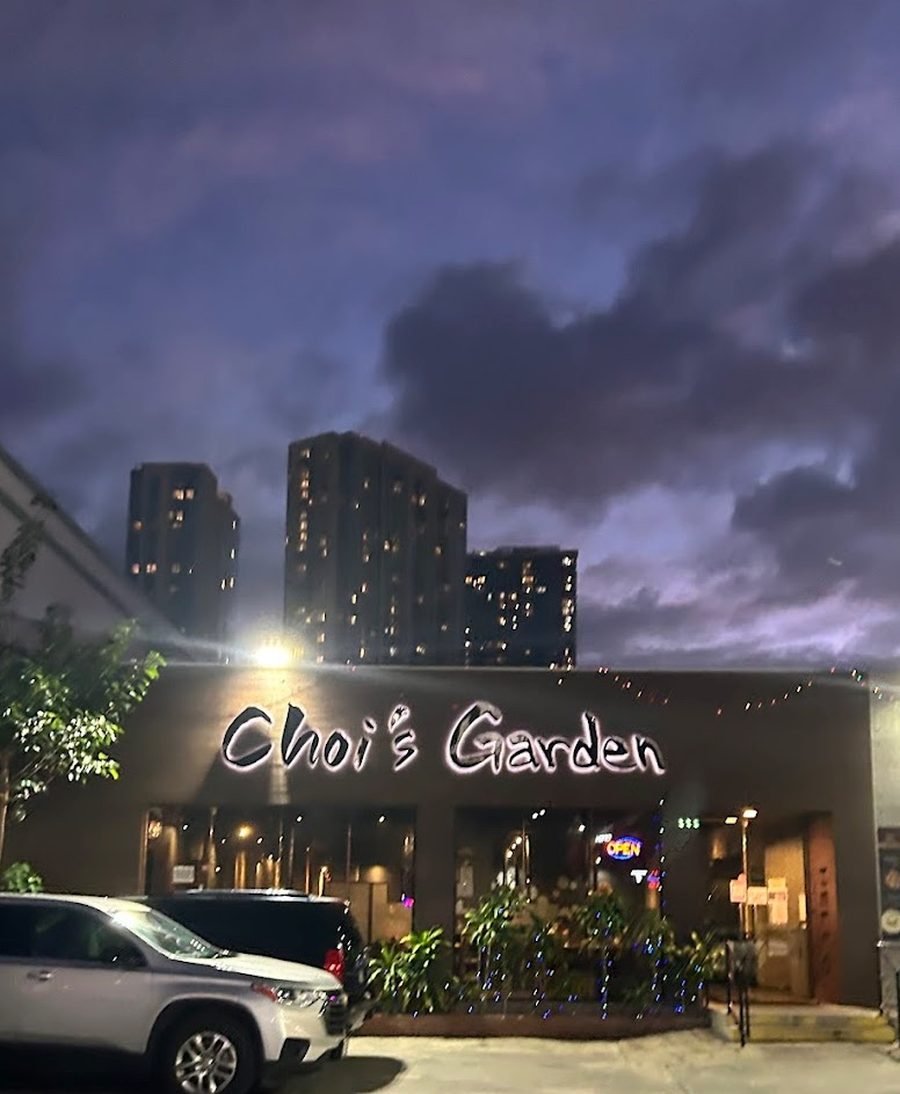 Choi's Garden exterior at night — Honolulu